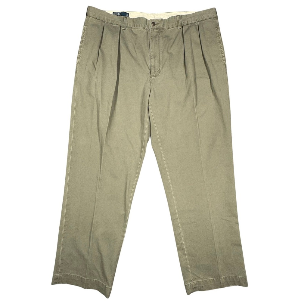 Vintage Polo Ralph Lauren Andrew Pants Mens 42x32 Olive OD Green Double Pleated